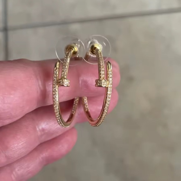 Just Un Clou Silver Crystal Nail Earrings - Picture 7 of 14